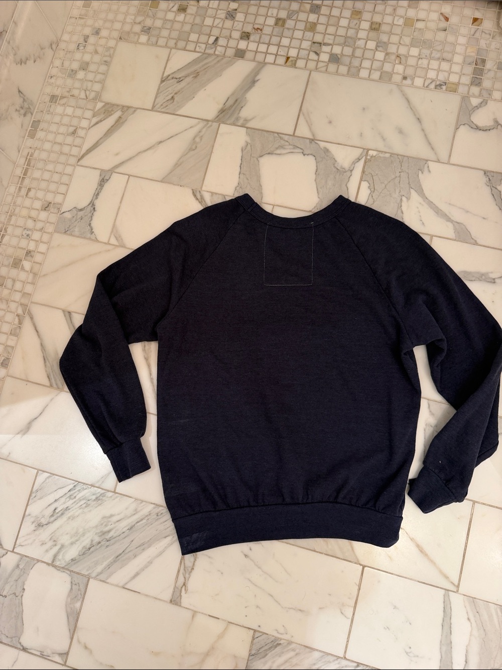 Aviator Nation Navy Pullover with Pink-to-Purple Lightning Bolt - Picture 2 of 2
